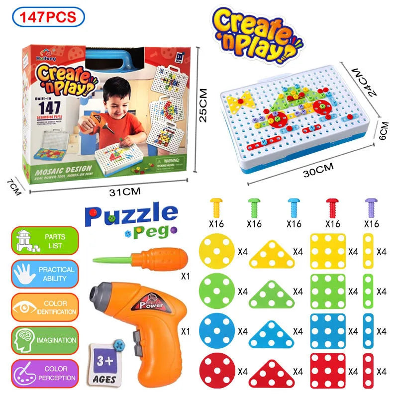 147Pcs Drill Screw 3D Puzzle Toy Set