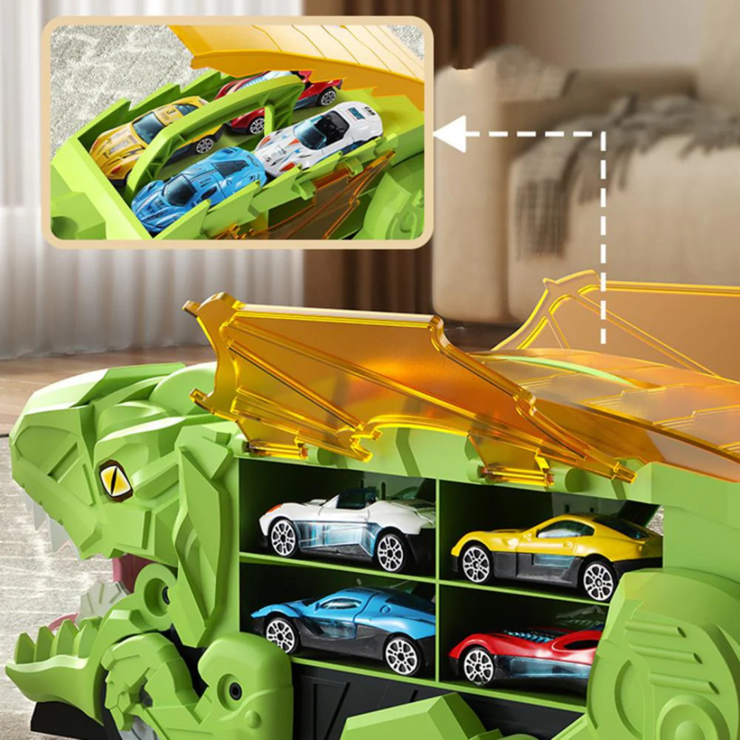 Dinosaur Car Play Truck – 2-in-1 Dino Transporter with Vehicles
