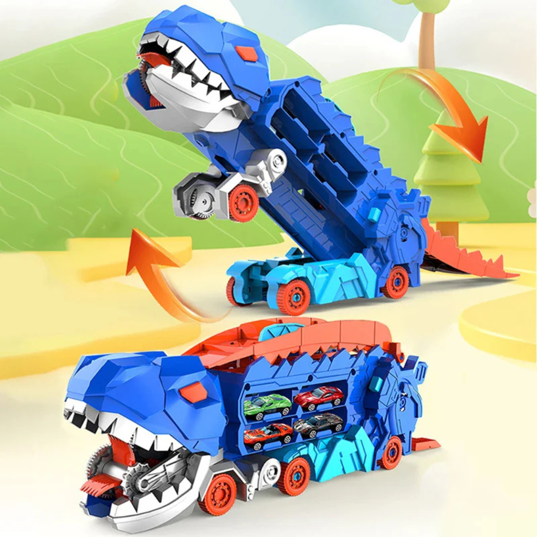 Dinosaur Car Play Truck – 2-in-1 Dino Transporter with Vehicles