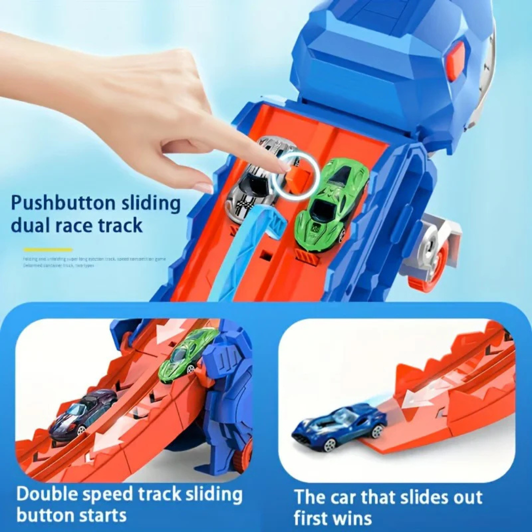 Dinosaur Car Play Truck – 2-in-1 Dino Transporter with Vehicles